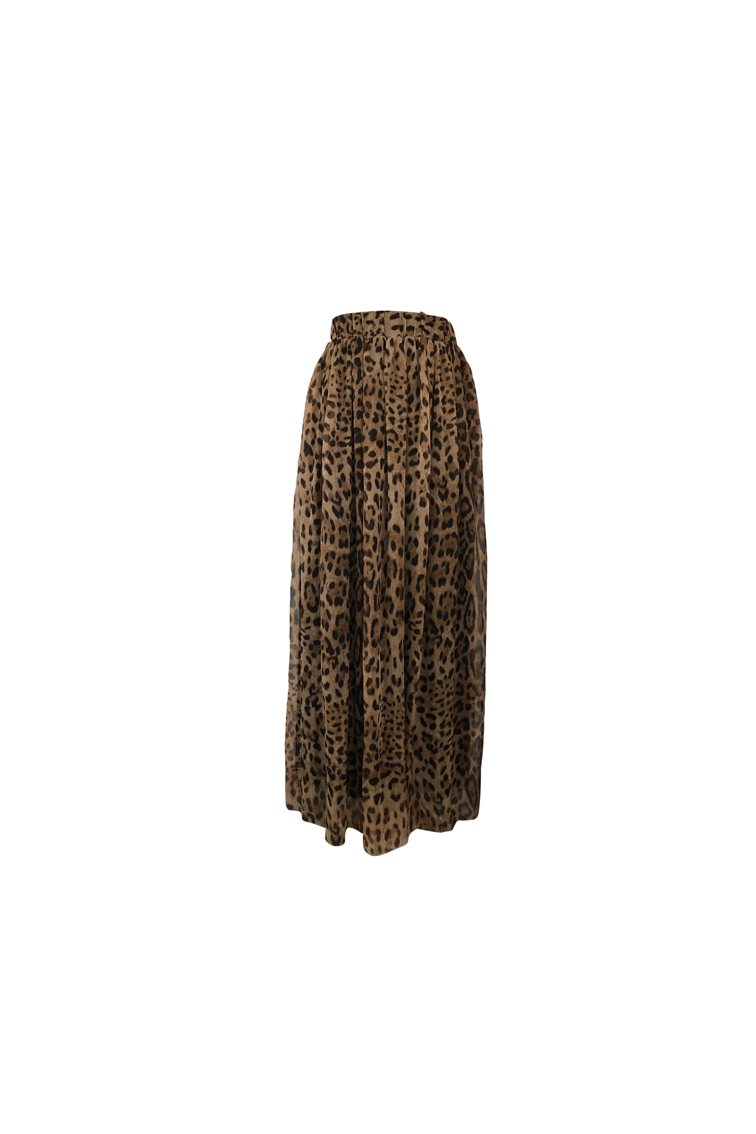 silk leopard maxi skirt