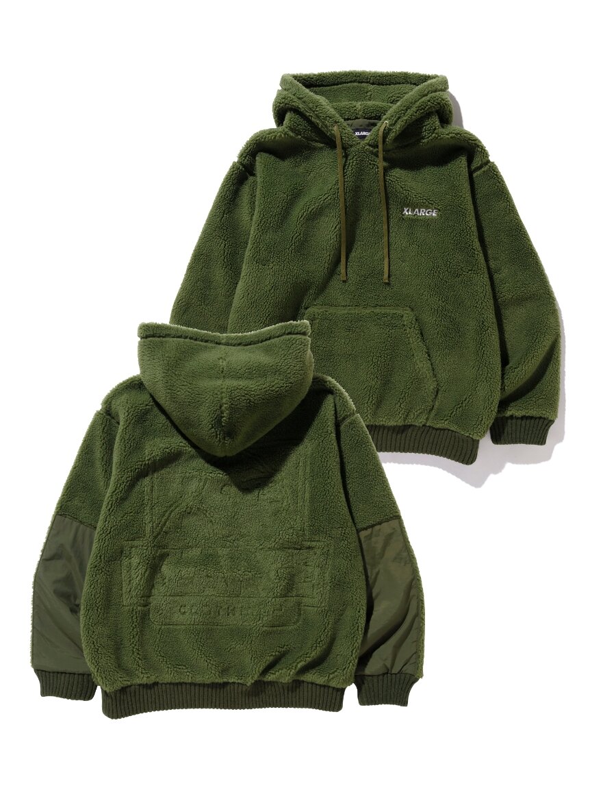 olive green fleece pullover