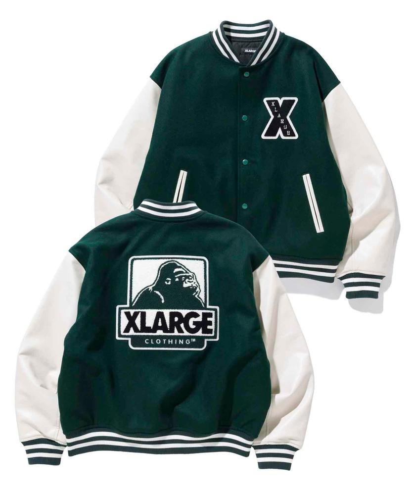 ·ONE·JAM·TART· STORE XLARGE JAPAN OG VARSITY JACKET | GREEN