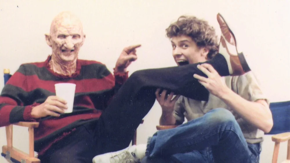 Robert Englund and Mark Patton on set of NOES2