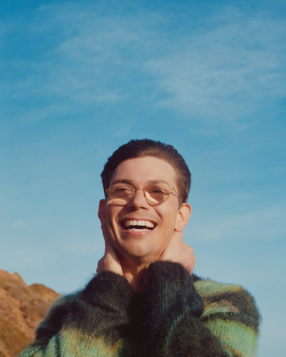Acne Studios green knit patterned sweater