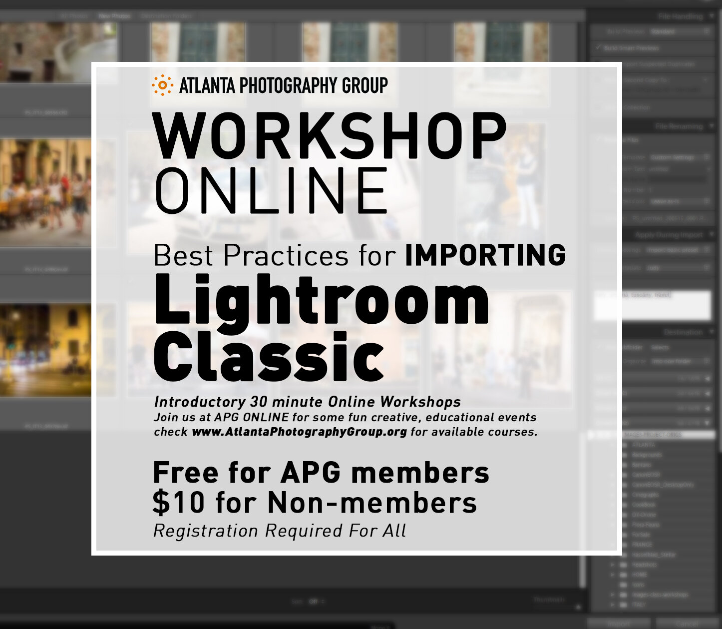 在线研讨会:在Lightroom Classic中导入的最佳做法
