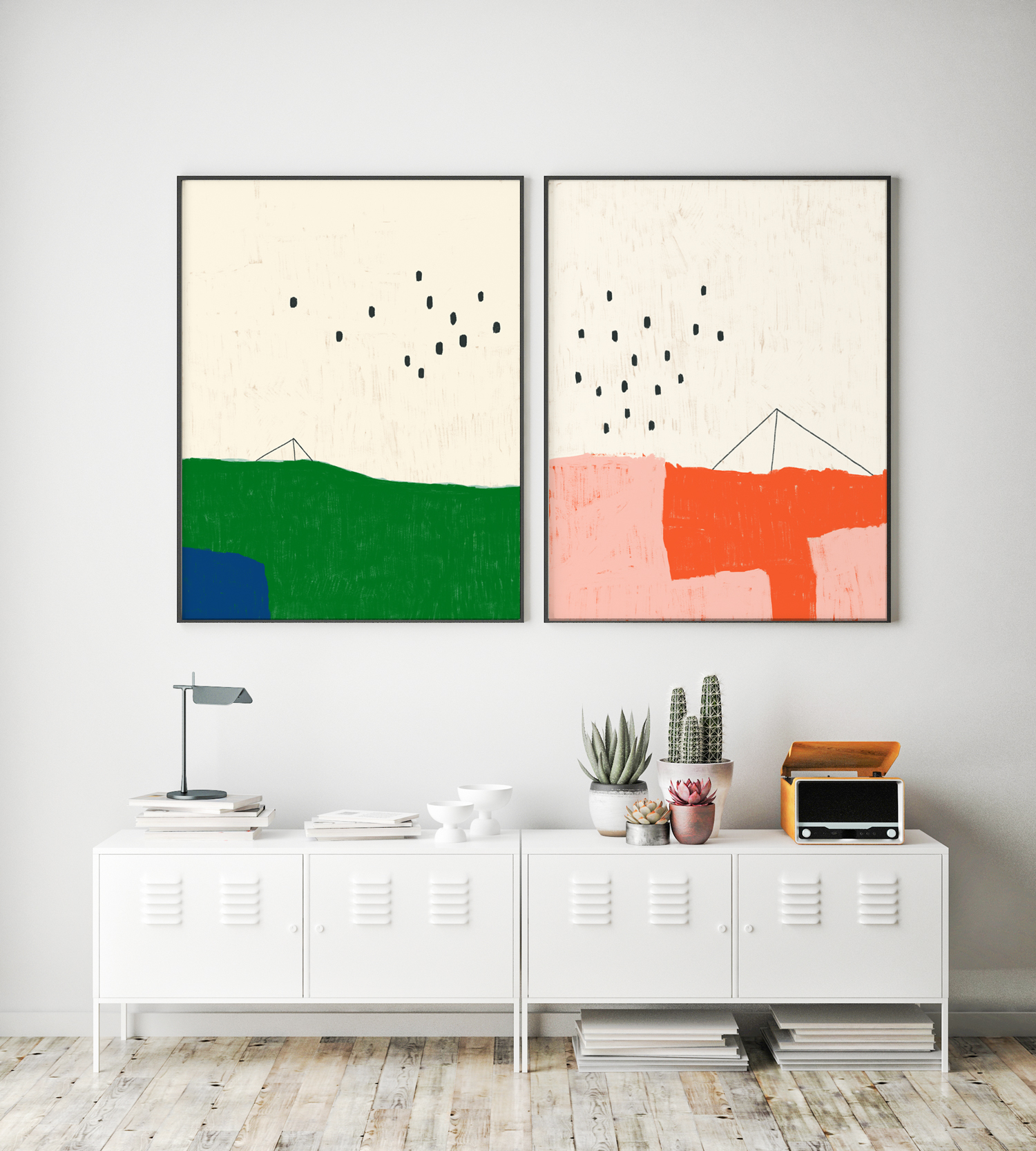 Pink Field Abstract Print Sarah Golden