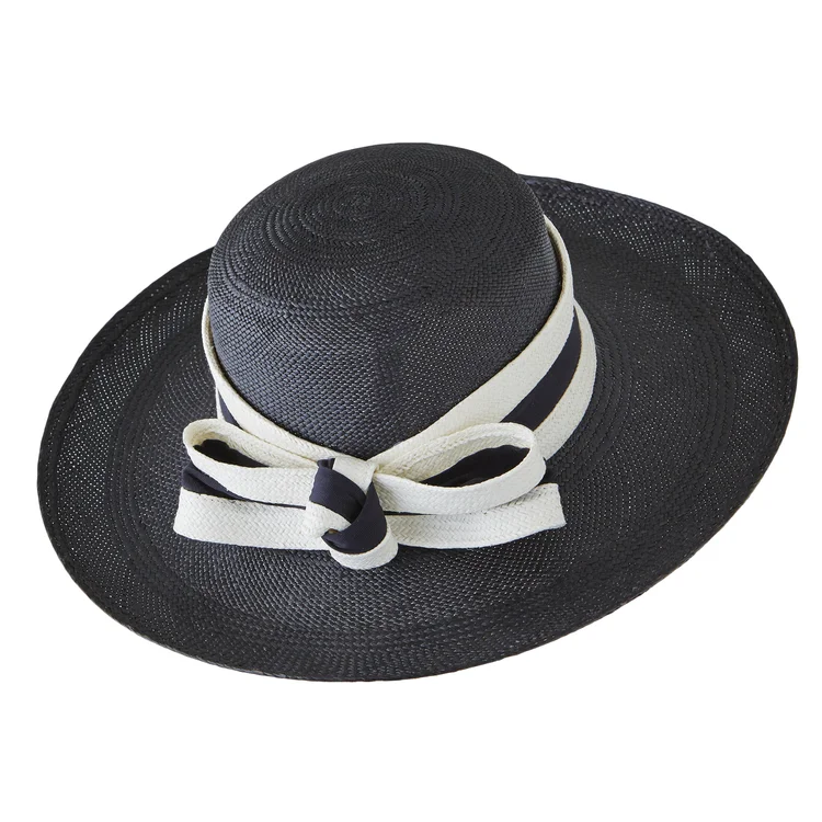 black and white panama hat