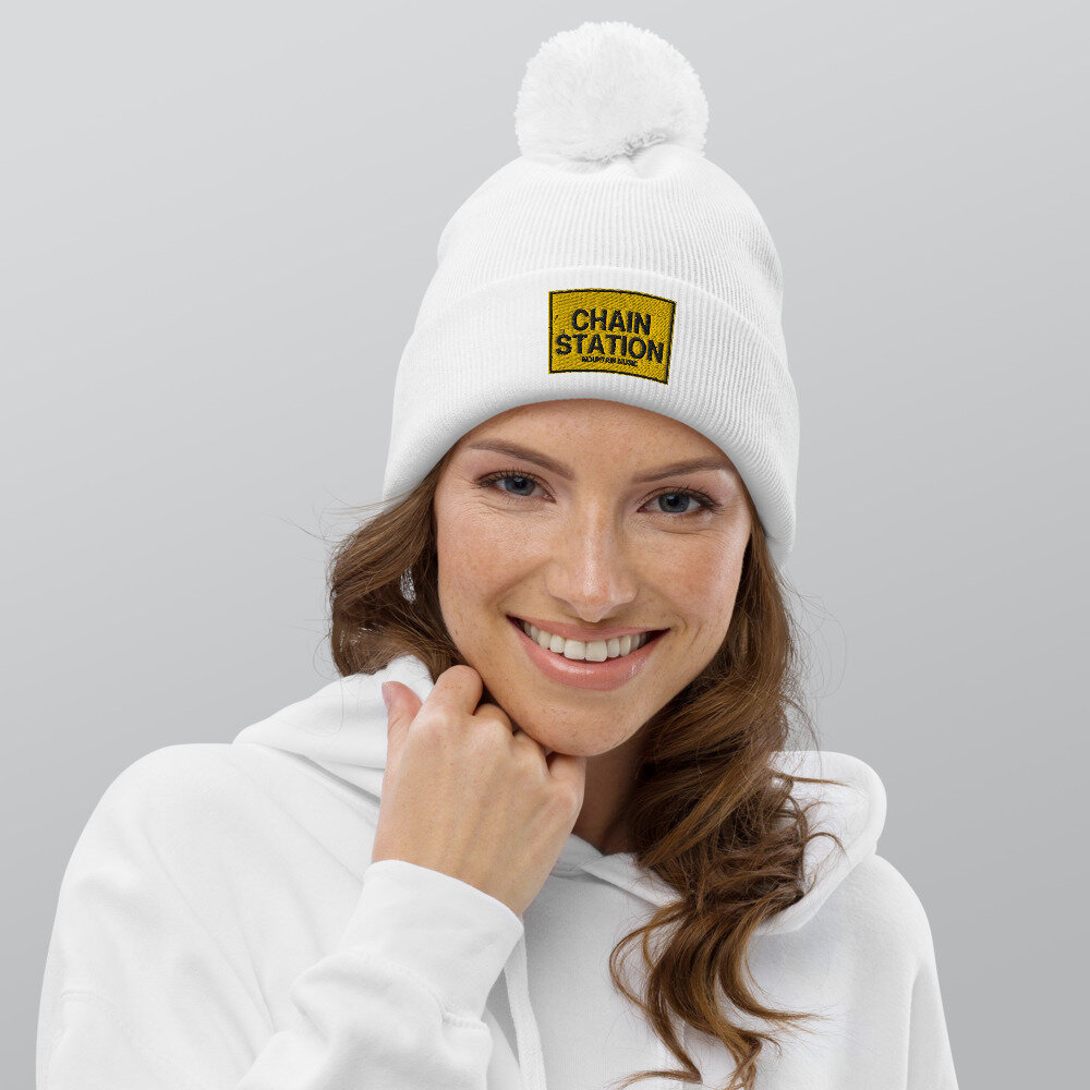 Pom Pom Patch Beanie — Chain Station
