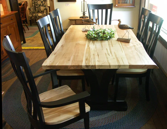 Live Edge Wormy Maple Table And Chairs Gallery Augusta