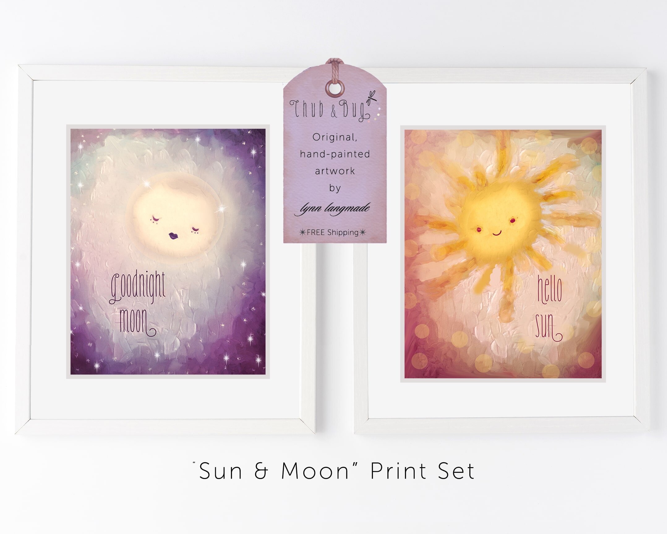 Sun And Moon Print Set For Twins Goodnight Moon Hello Sun