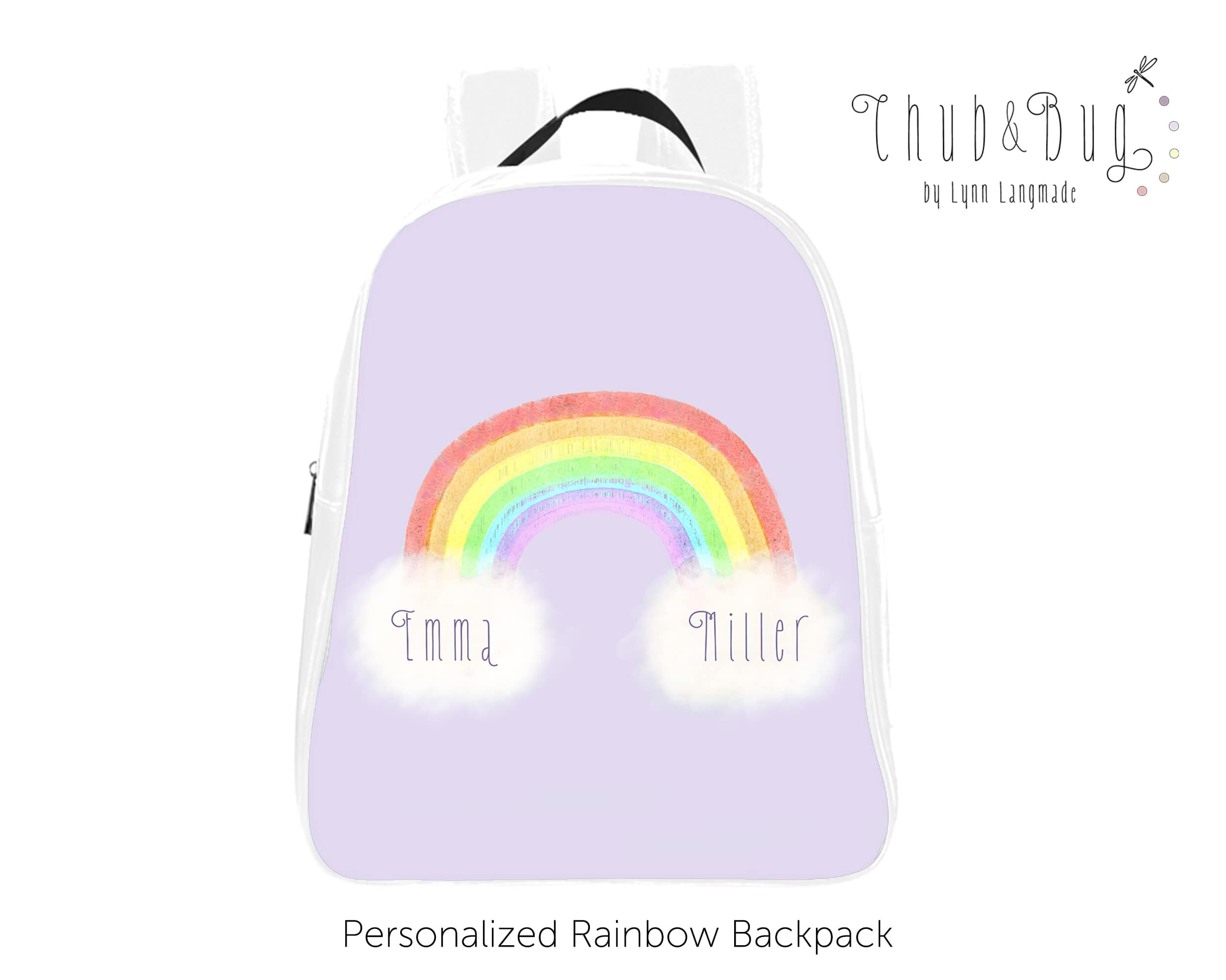 Rainbow Backpack for Kids - A Rainbow Backpack with Clouds — Chub and Bug  Illustration