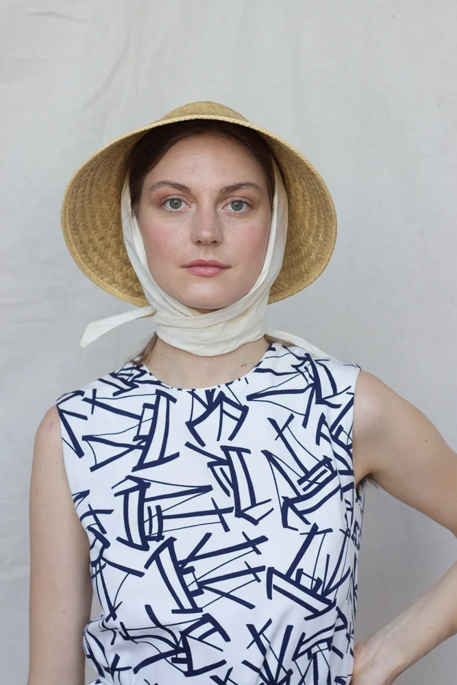 sun hat with scarf attached