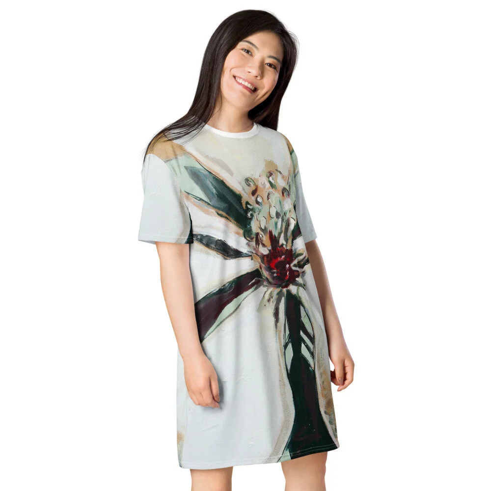 metallic t shirt dress