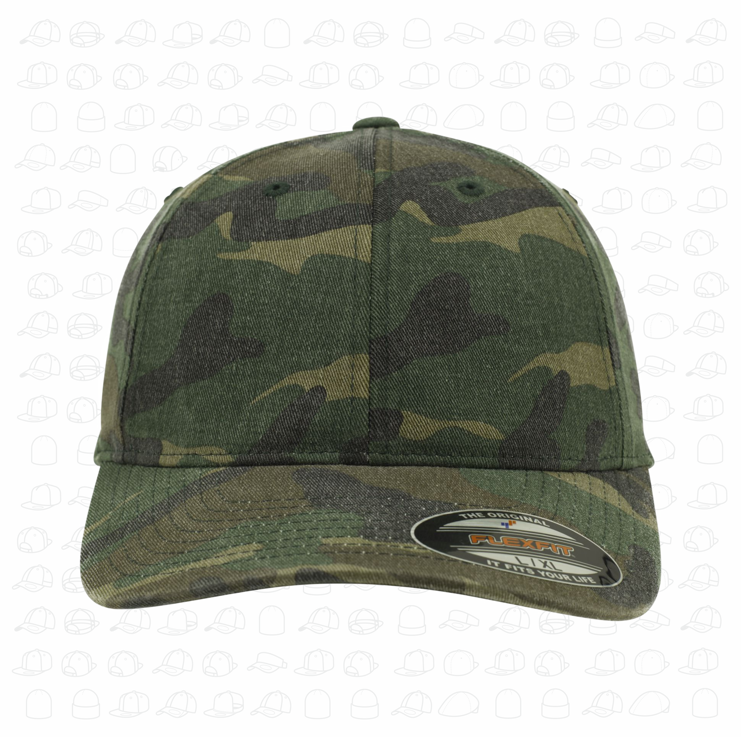 Flexfit Garment Washed Camo Baseball Cap Pack of 2