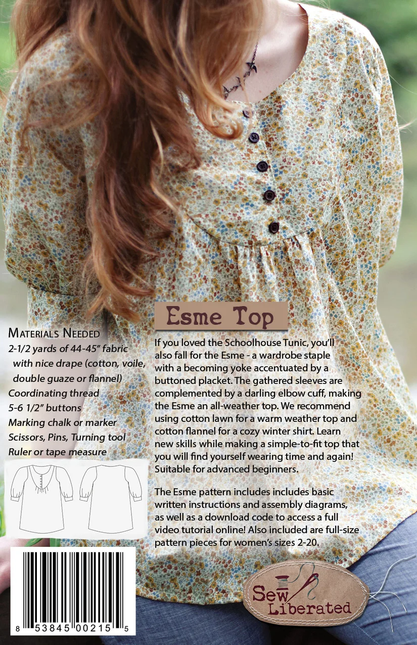 Esme Top Pdf Sewing Pattern Sew Liberated