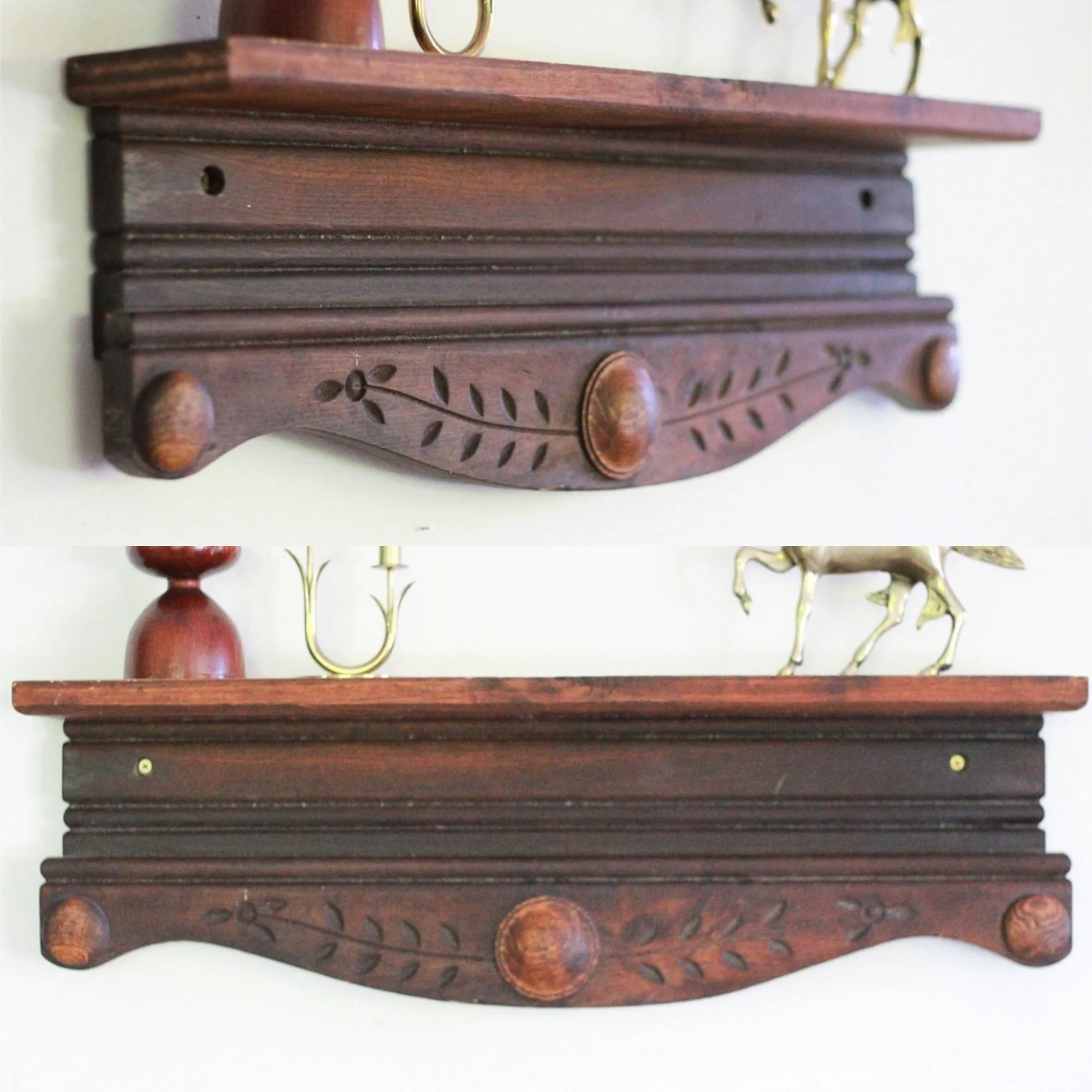 Carved Wood Wall Hanging Shelf Vintage Home Decor Portland Oregon Left Coast Revivals