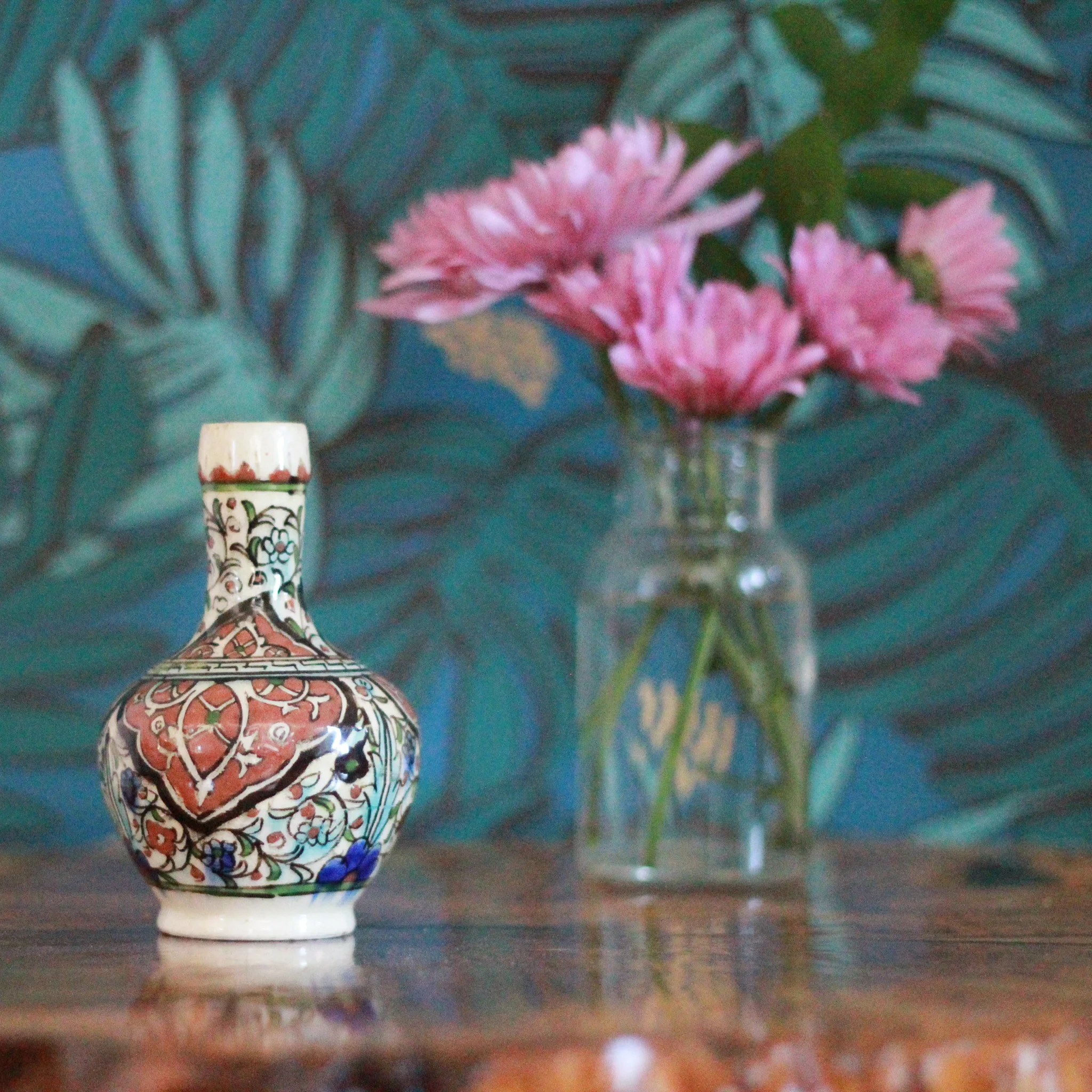 Hand Painted Vase Vintage Home Decor Portland Oregon Left