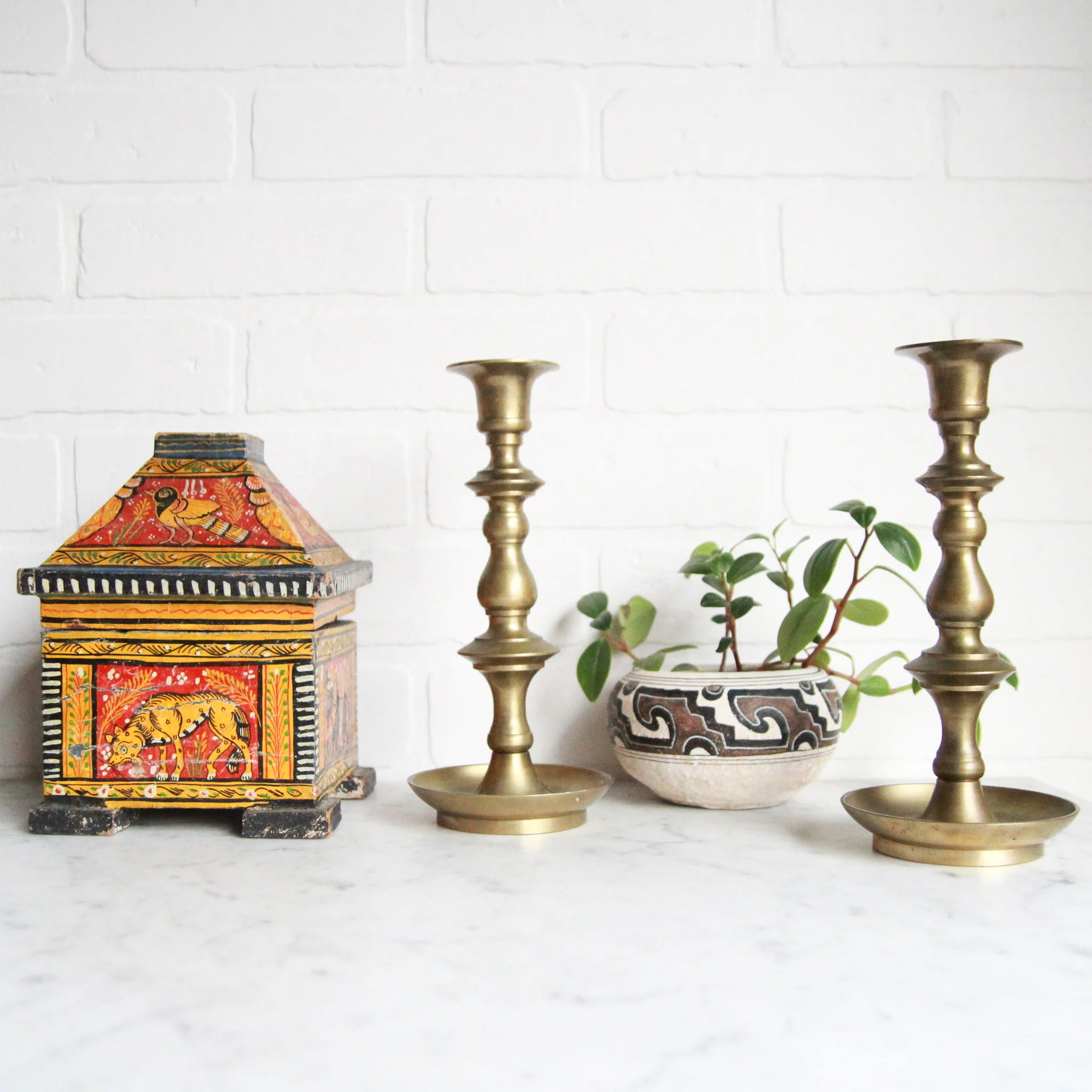 Hand Painted Bohemian Wooden Box Vintage Home Decor Portland