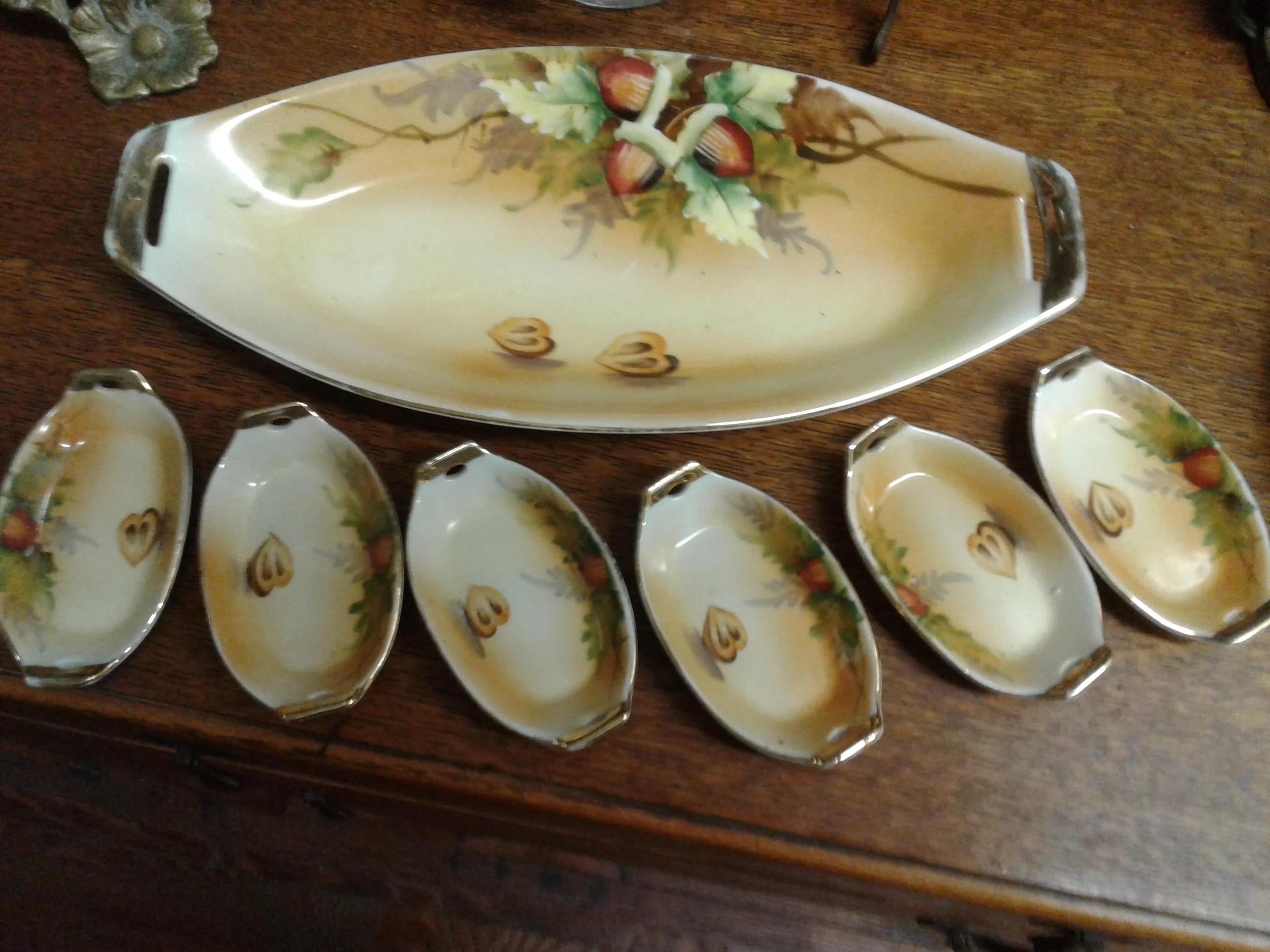 Victorian Celery Dish With Six 6 Salt Cellars Antique Victorian Celery Dish With Six 6 Salt