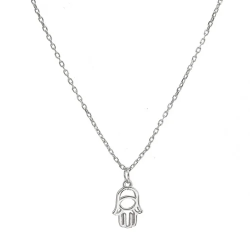 Sterling Silver Hamsa Hand Necklace — The Beau & Bauble