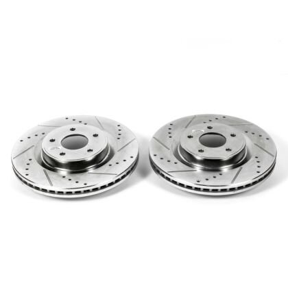 Power Stop JBR981XPR Rear Evolution Drilled & Slotted Rotor Pair 