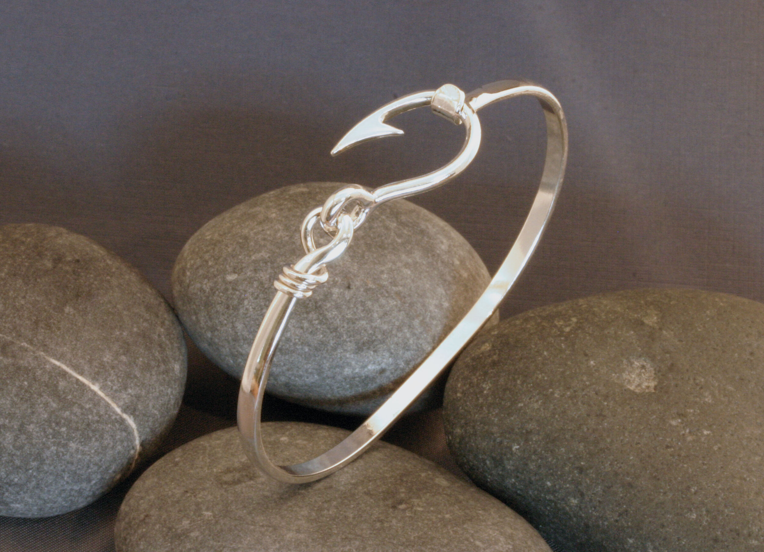 Fish Hook Bracelet, Sterling Silver or Sterling Silver & Bronze — Designs  By S&R