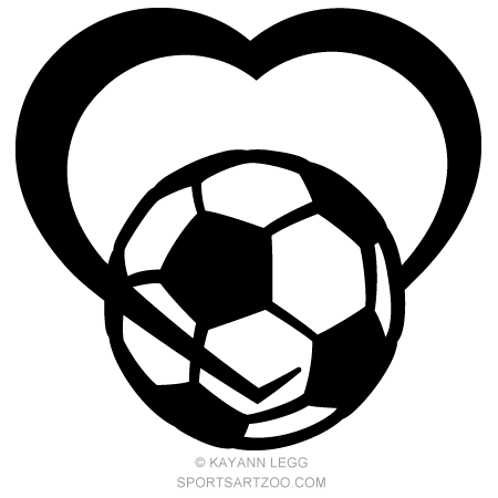 Soccer Heart Sportsartzoo