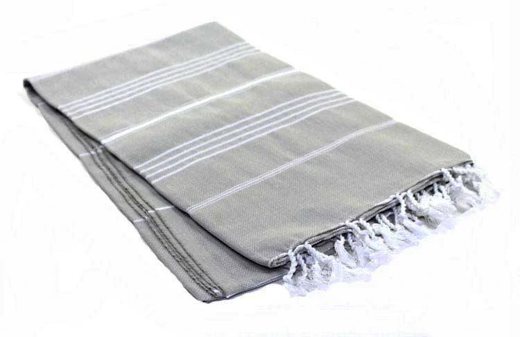 beige and white towels