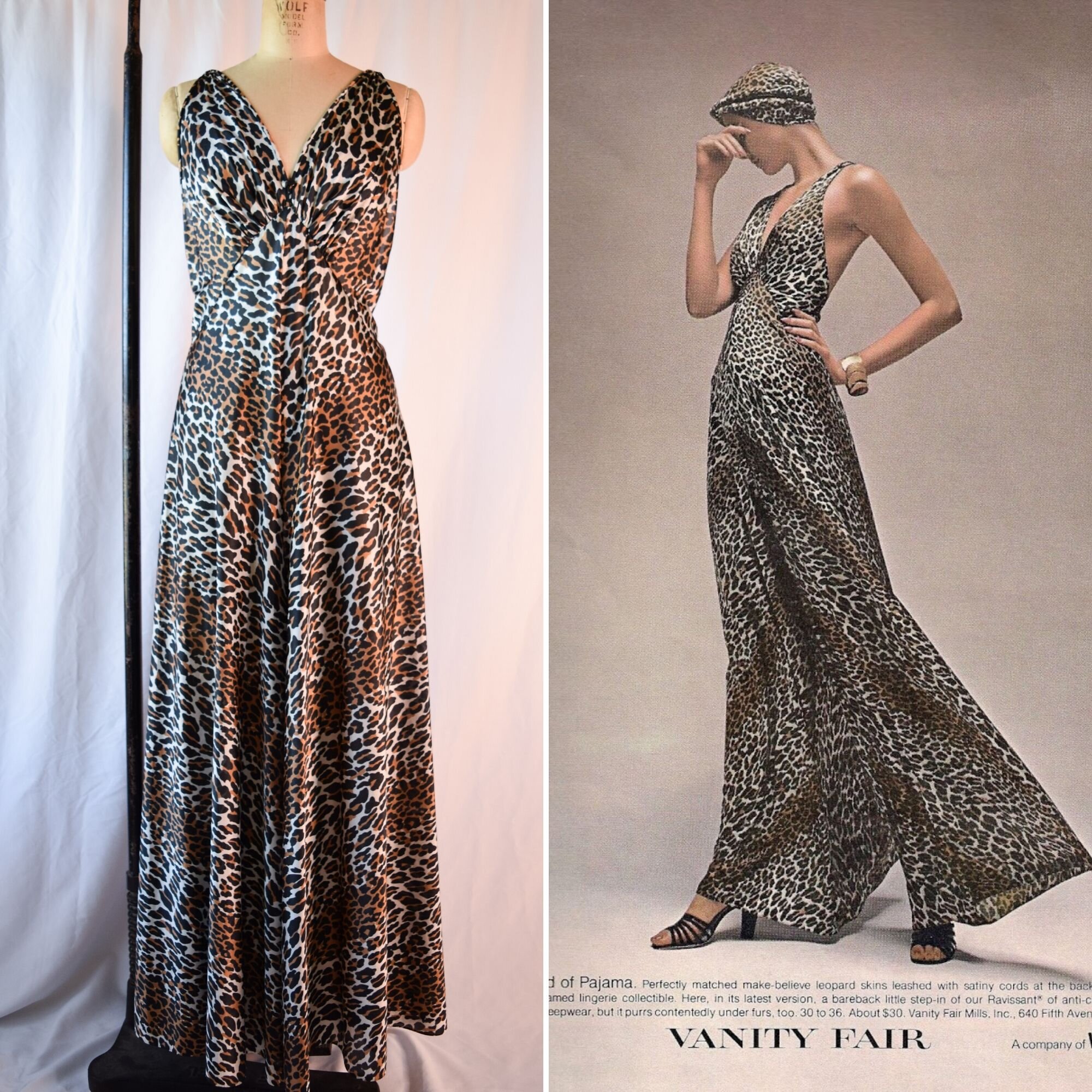 Leopard Palazzo Vintage 1970 S Vanity Fair Wide Leg Pajama Vanity Fair Wide Leg Pajama