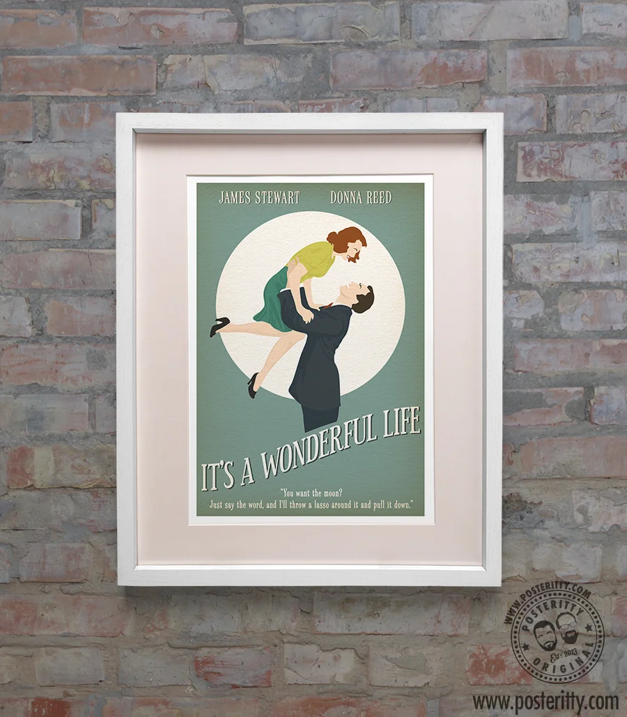 IT/'S A WONDERFUL LIFE Minimalist Christmas Movie Poster Minimal Xmas Print Art