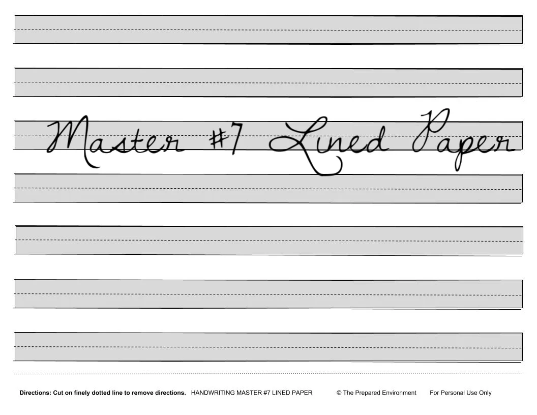 handwriting masters the prepared environment lined paper for handwriting