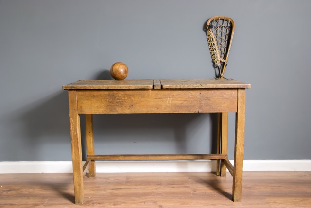B S Yard Vintage Double School Desk