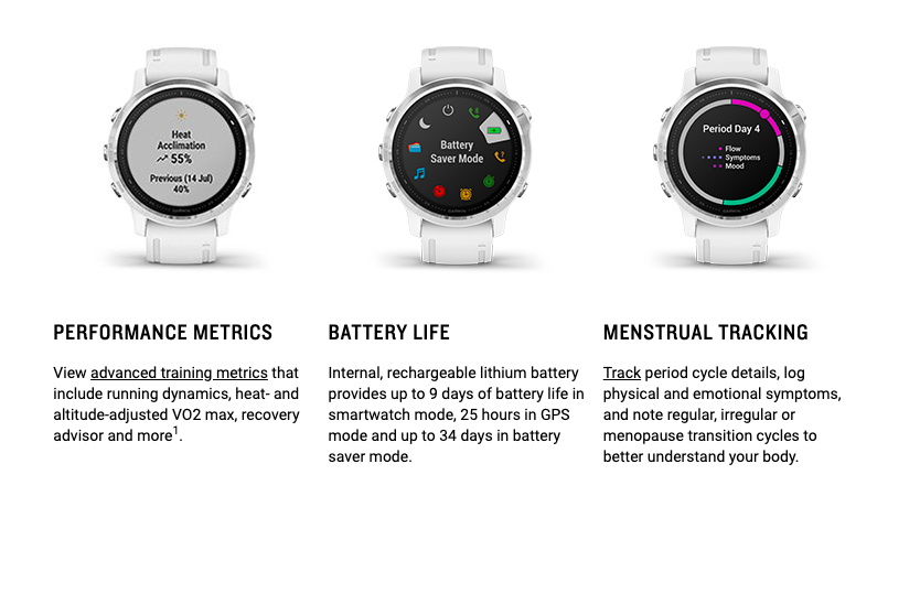fenix 6s battery life