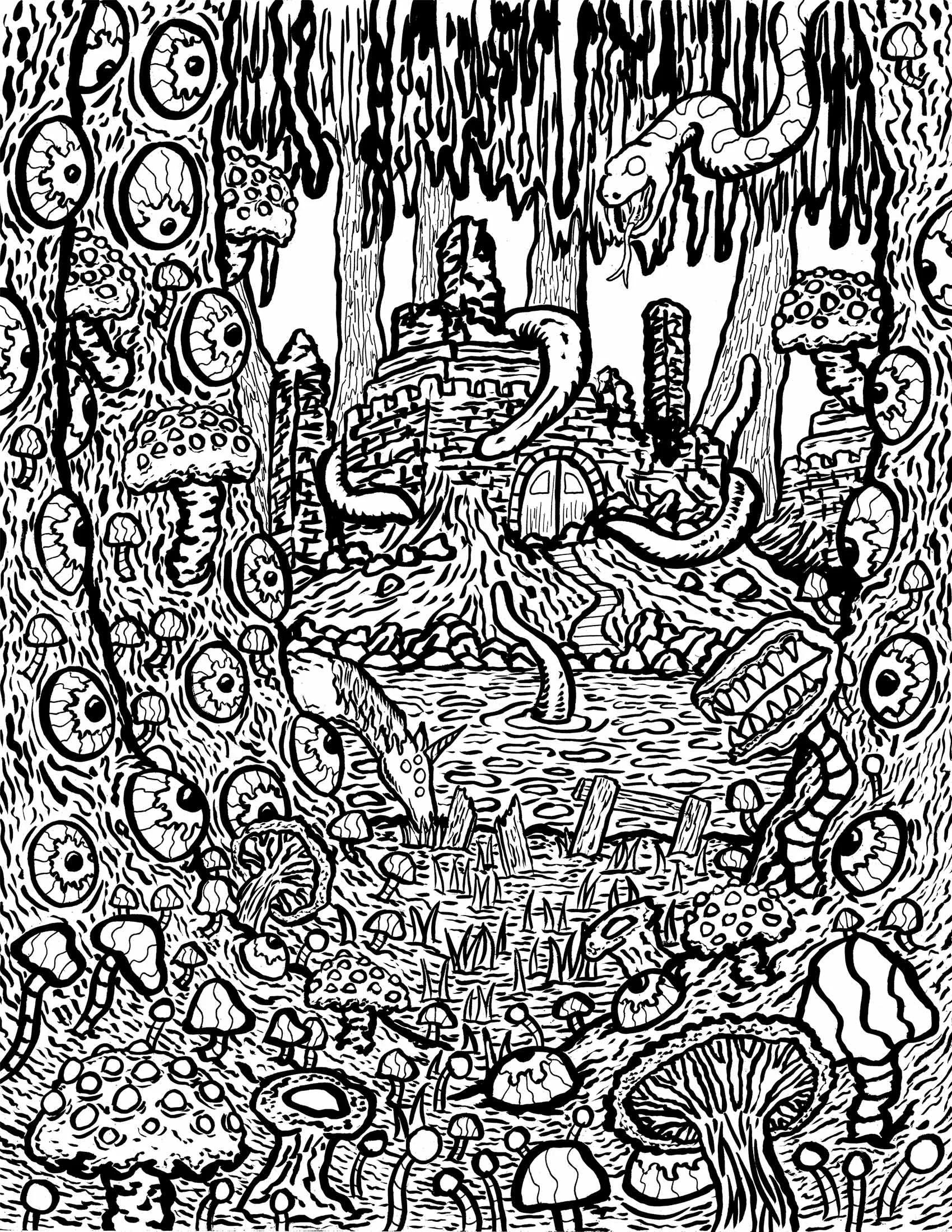 DROPPING COLOR: A Mindtrip Coloring Book — LUIS COLINDRES ART - DROPPING COLOR: A Mindtrip Coloring Book — LUIS COLINDRES ART