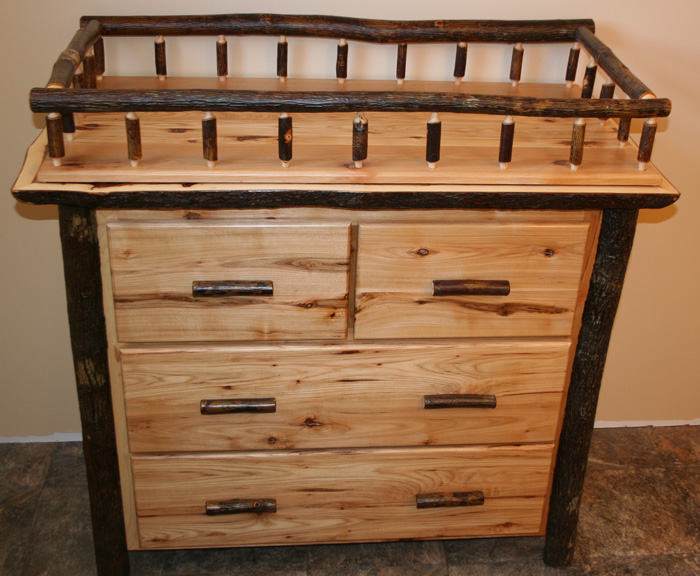 Hickory Changing Table And Dresser Barn Wood Furniture Rustic