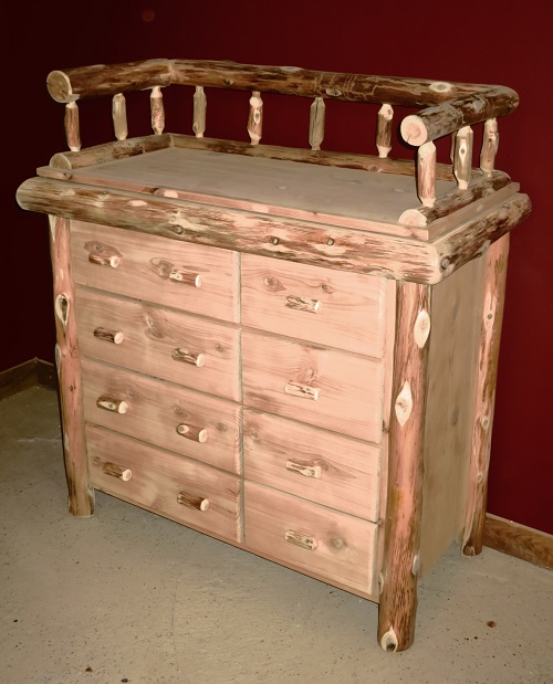 unfinished wood changing table dresser
