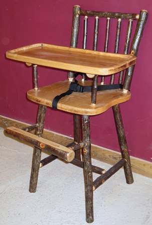 Hickory Log High Chair Barn Wood Furniture Rustic Barnwood And