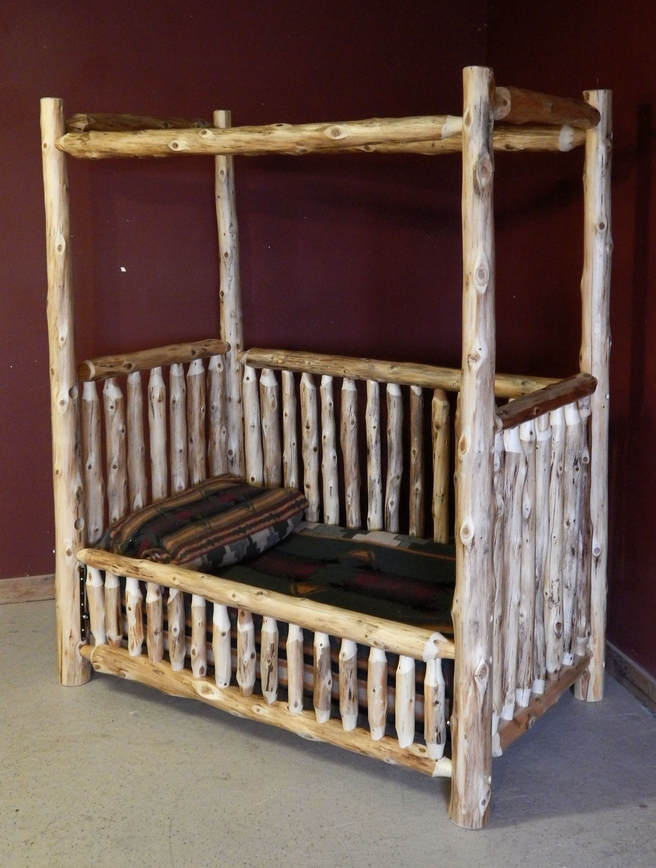 rustic wood crib