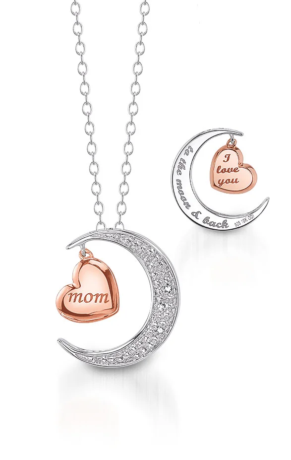 I love you to the moon and back mother daughter necklace deals