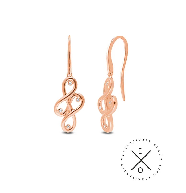 Rose gold deals infinity earrings