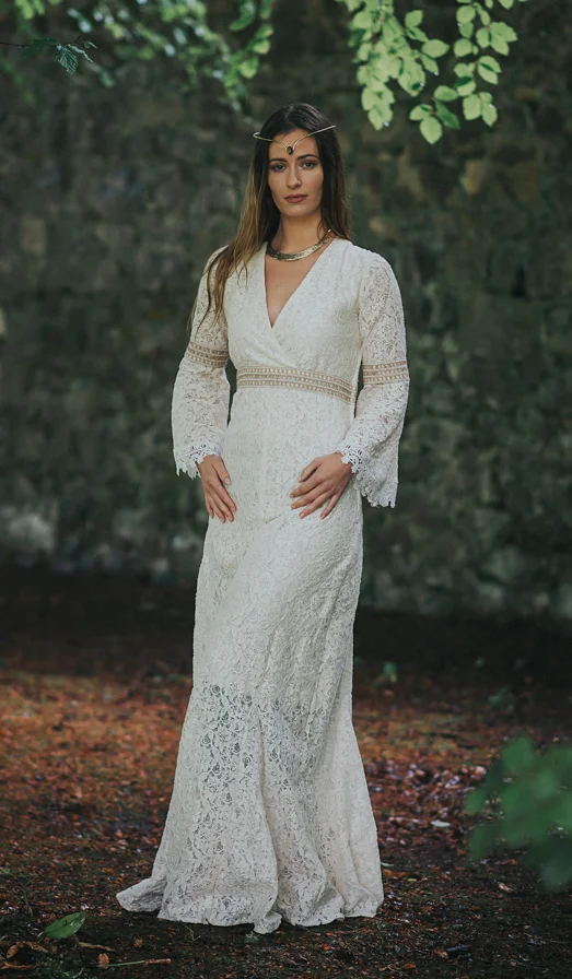 folk wedding dress
