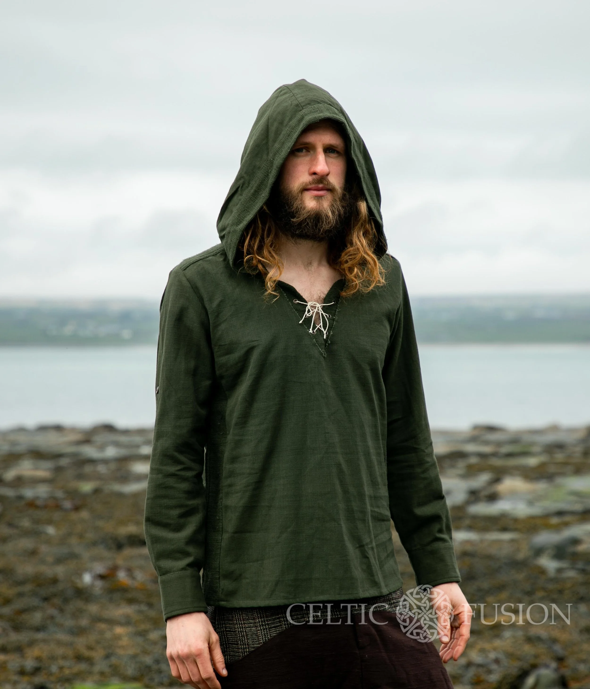 Aed Hooded Shirt, Mens Hooded Tunic, Mens hooded Shirt — Celtic Fusion ~  Folklore Clothing