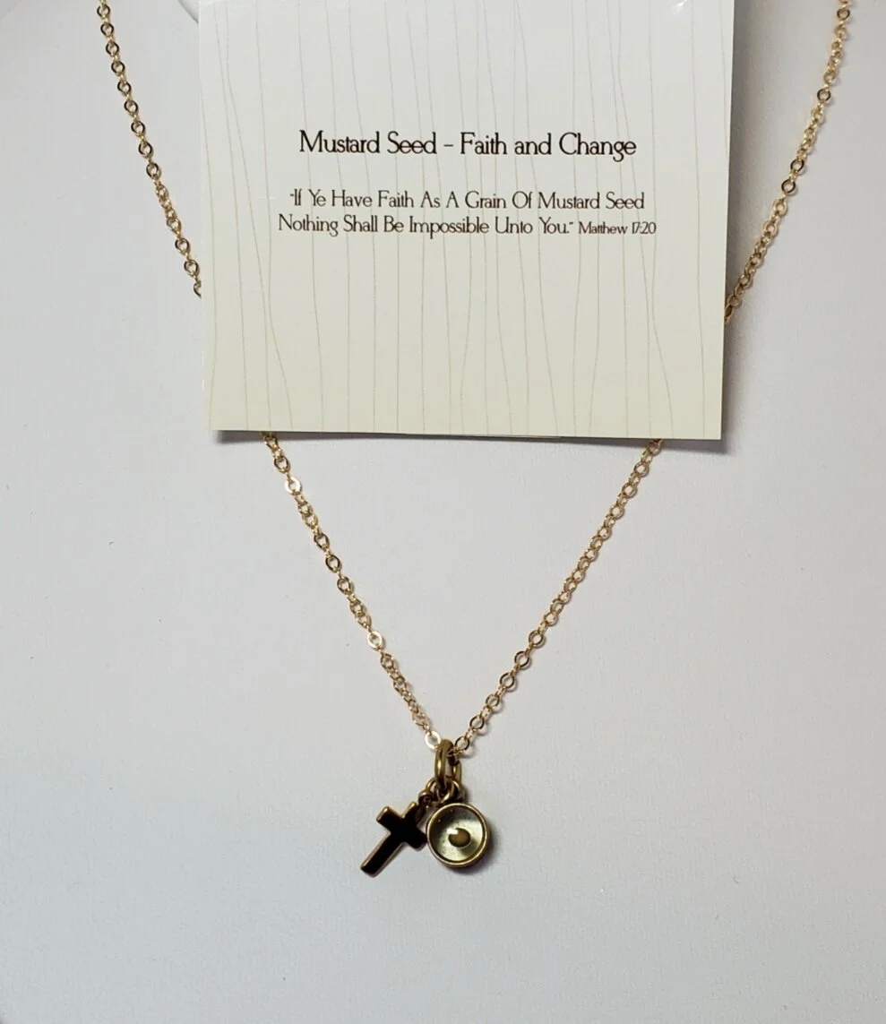 Mustard Seed Necklace YB Small w/Cross 