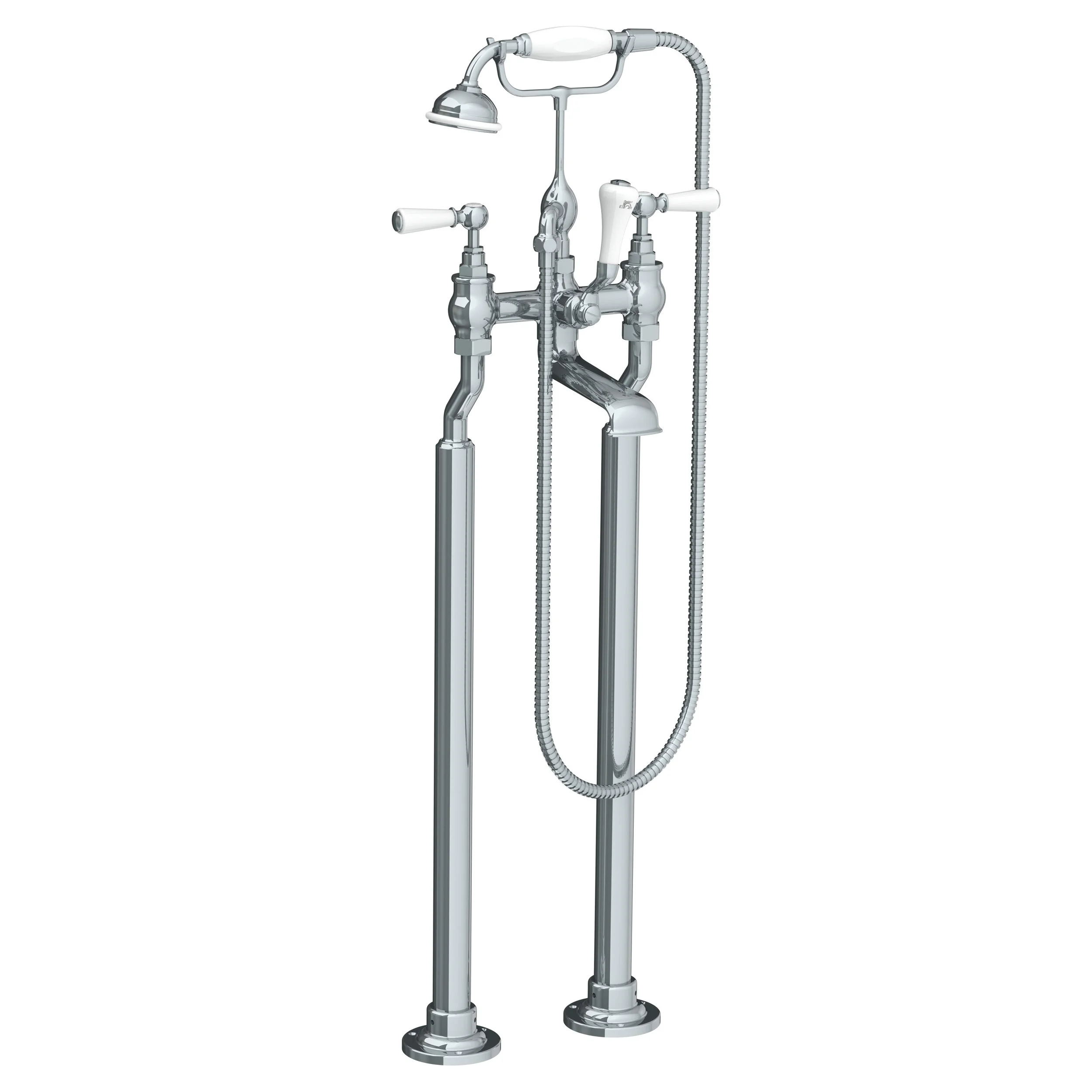 Wl 1144 Classic Bath Shower Mixer With White Levers Standpipes Lefroy Brooks