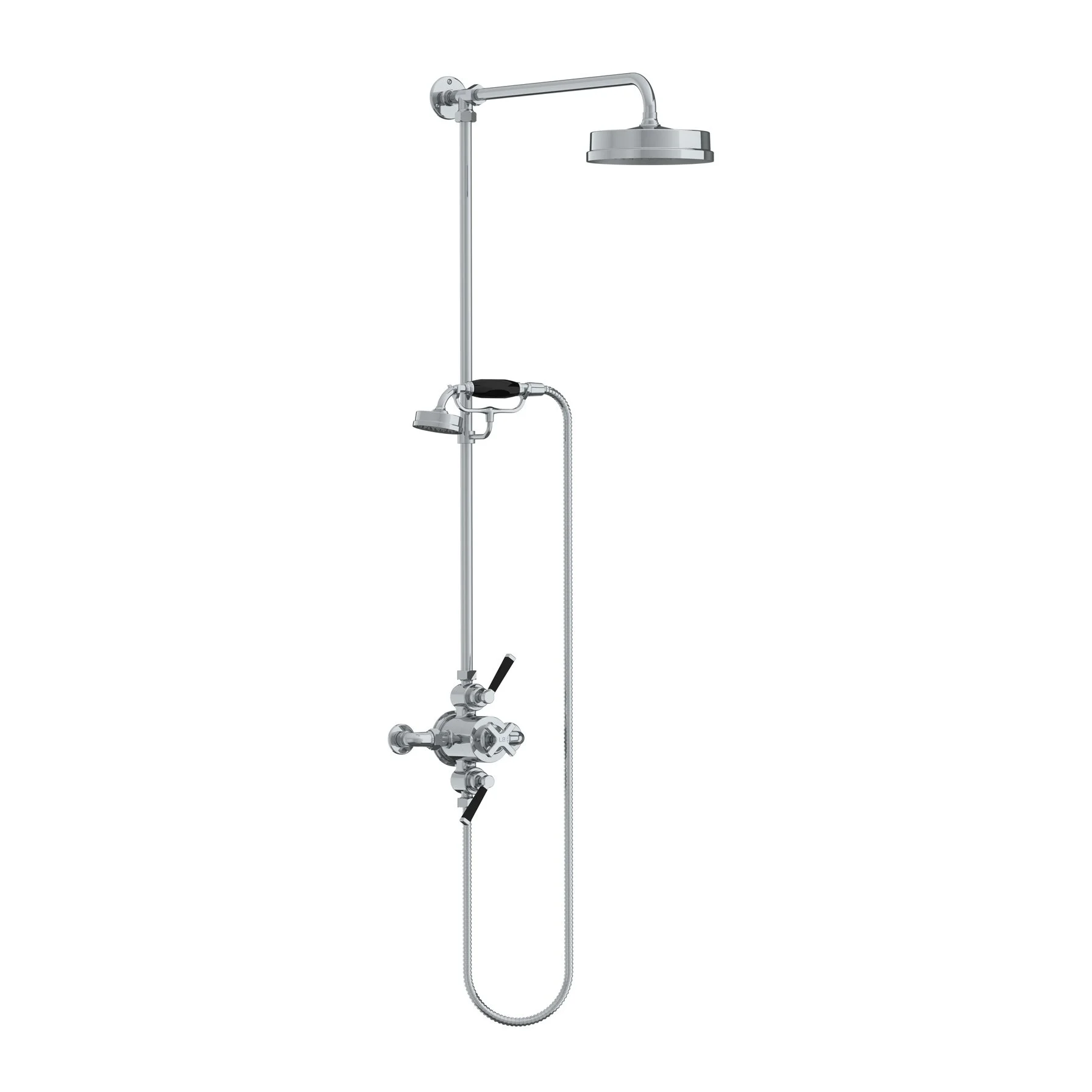 MB 8742 Mackintosh black dual control thermostatic valve with 