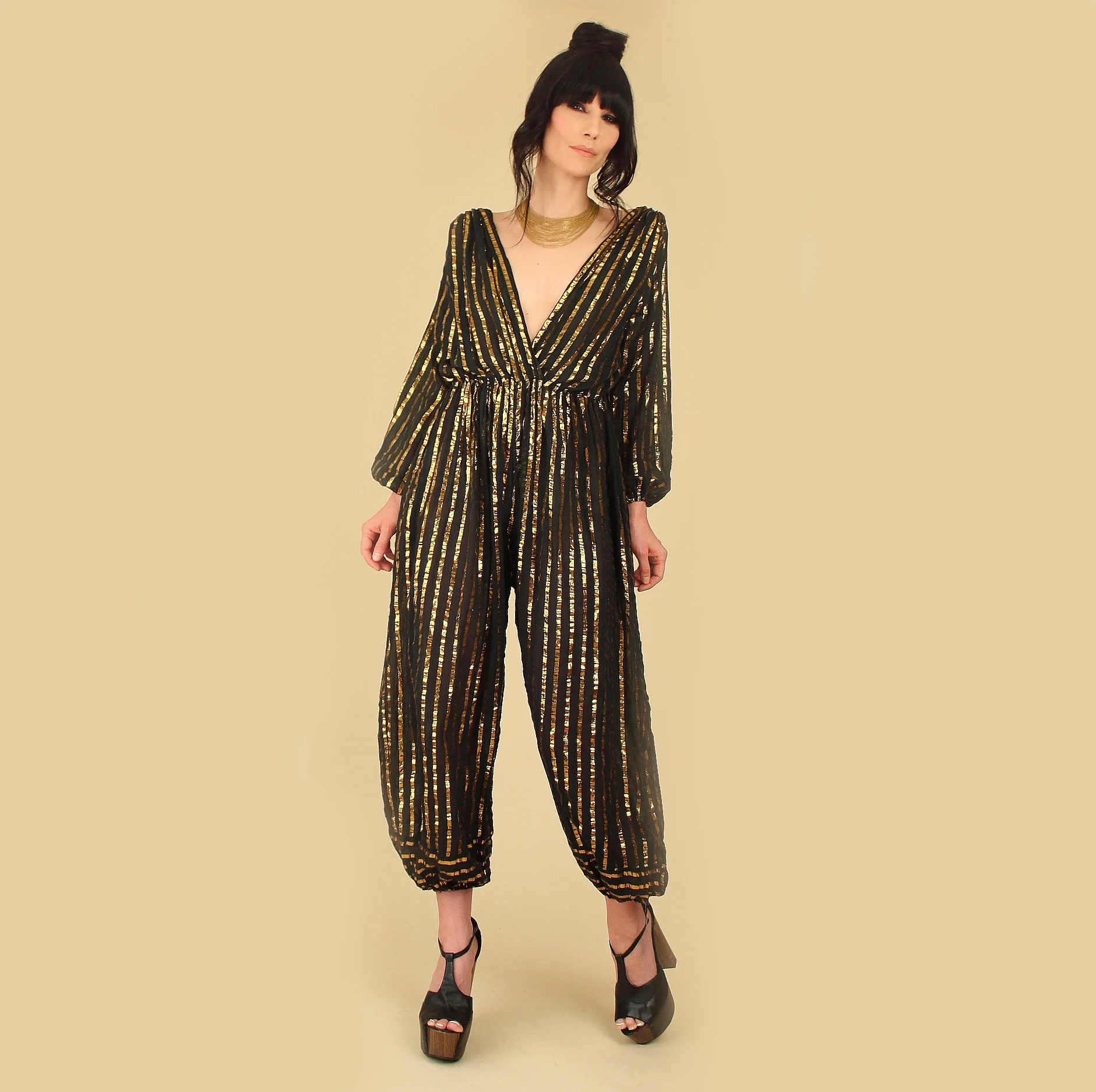 gold disco jumpsuit