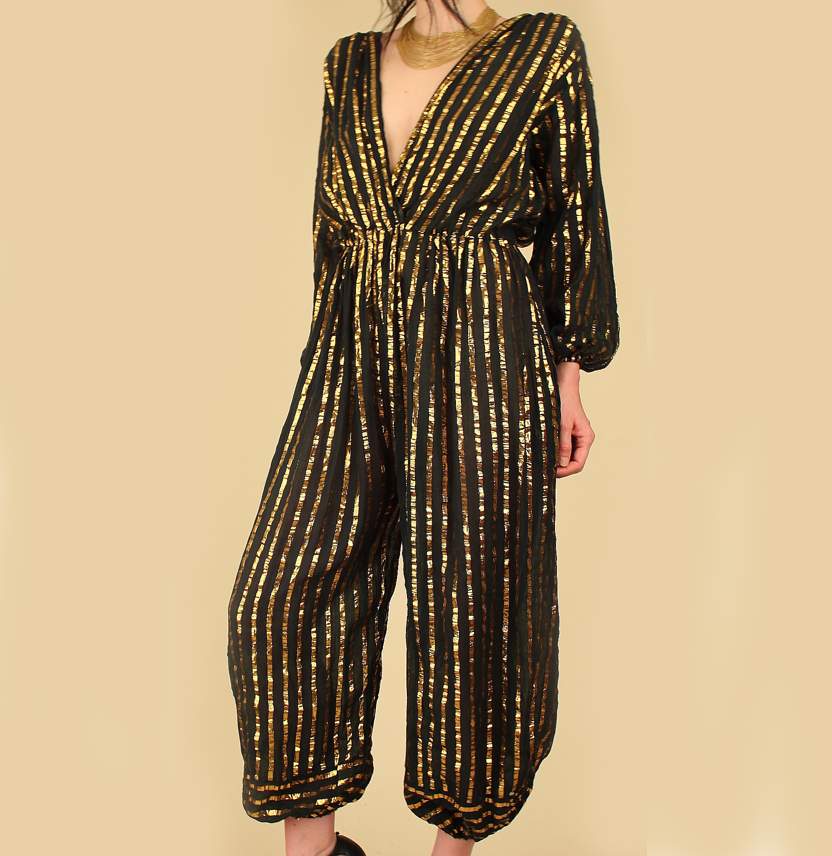 70s gold jumpsuit