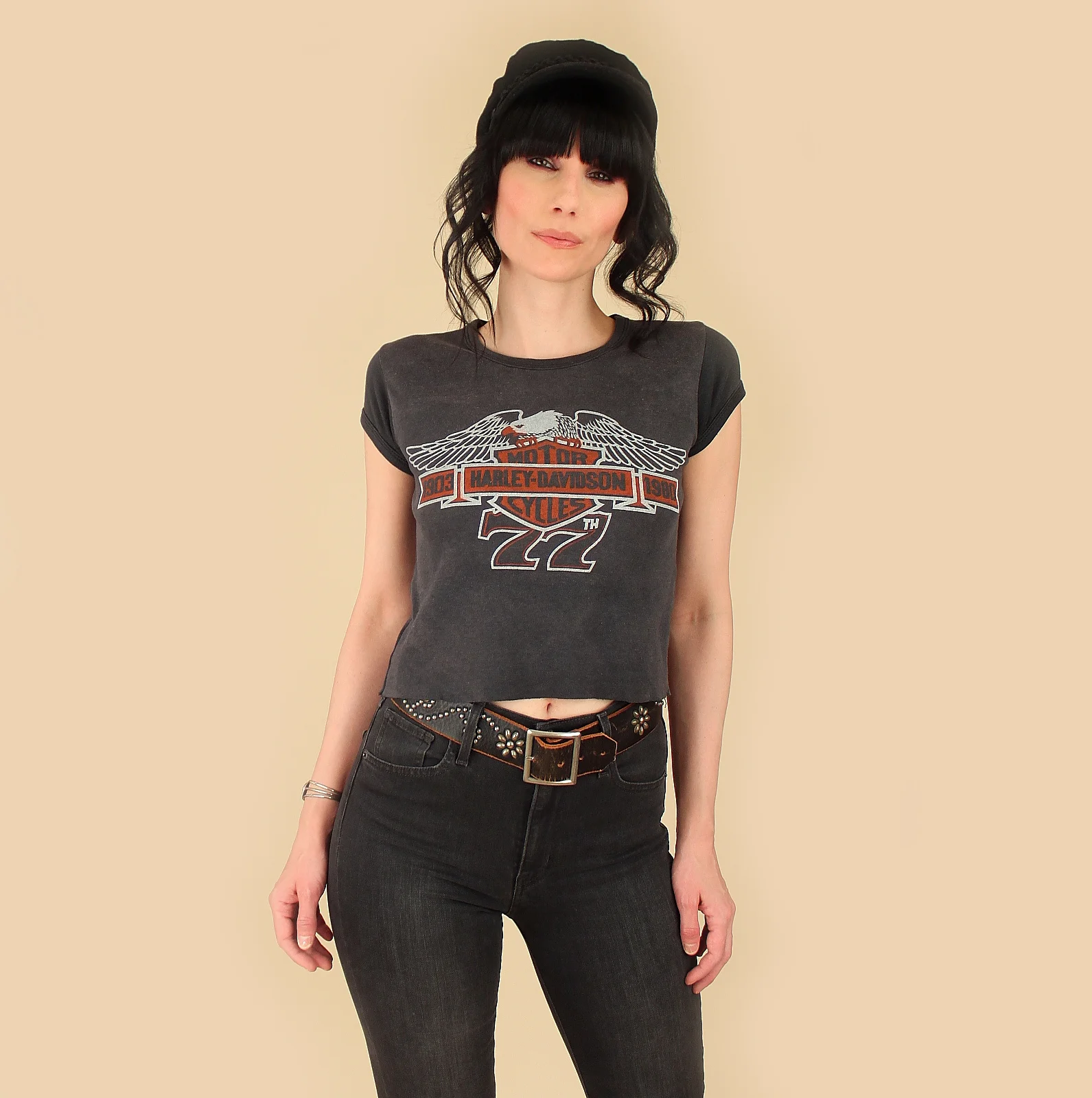 vintage harley davidson crop tee