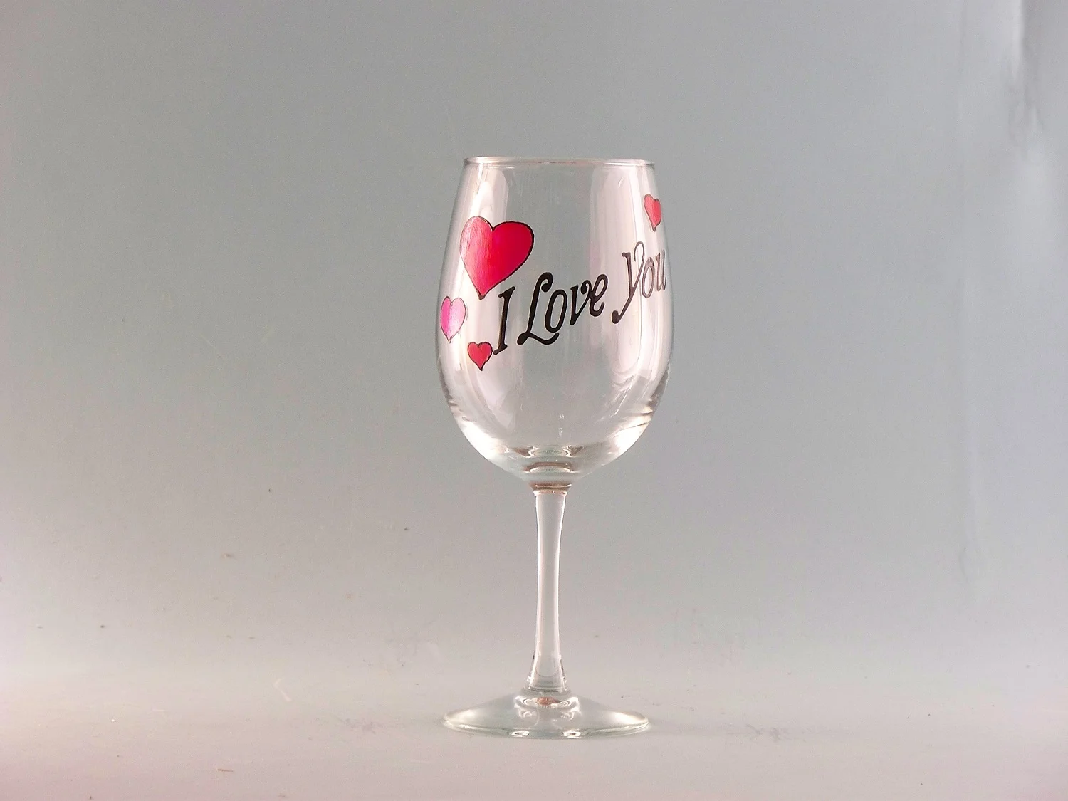 Valentine S Day Wine Glass I Love You Hand Painted