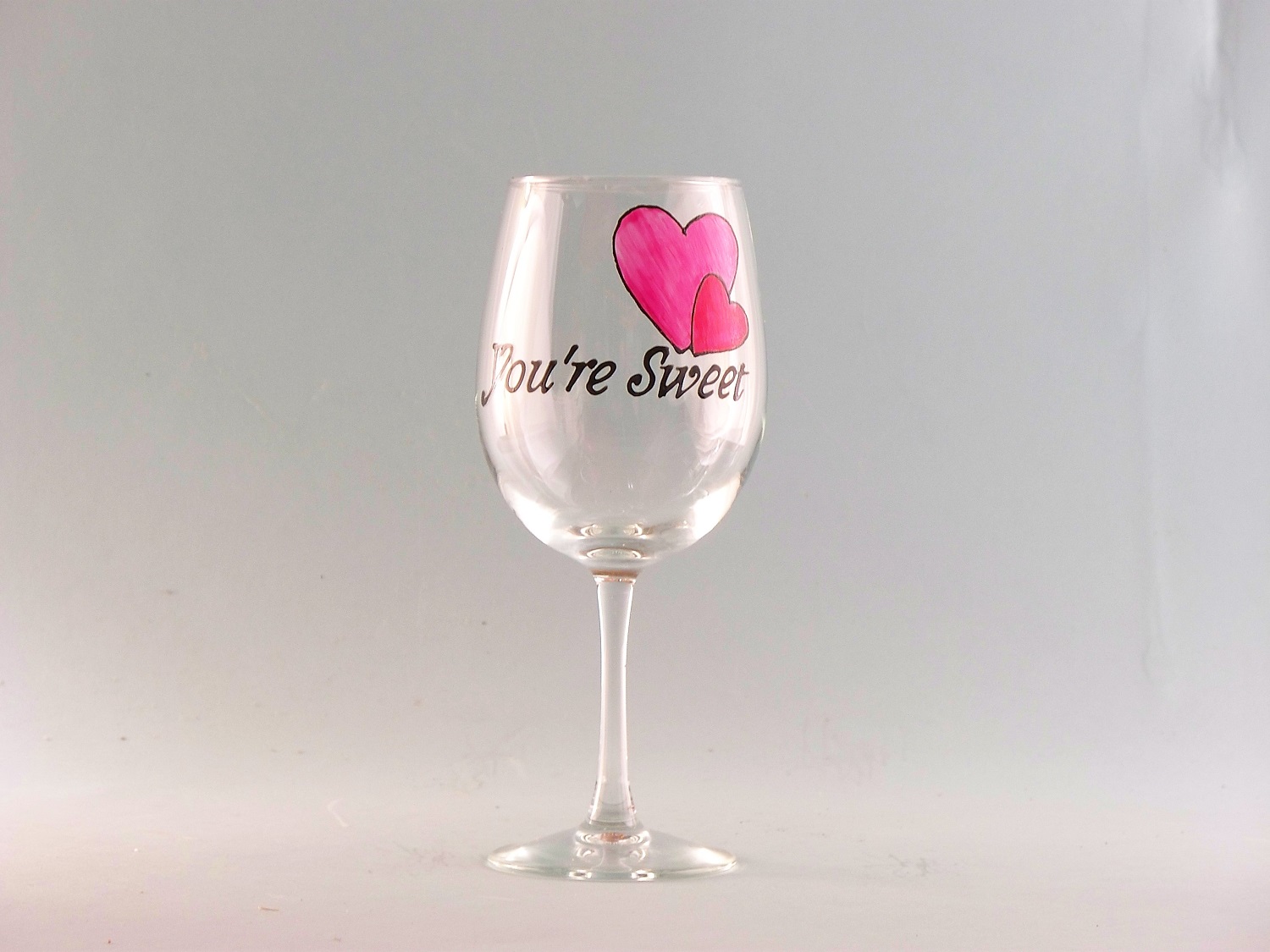 Valentine S Day Wine Glass You Re Sweet Hand Painted