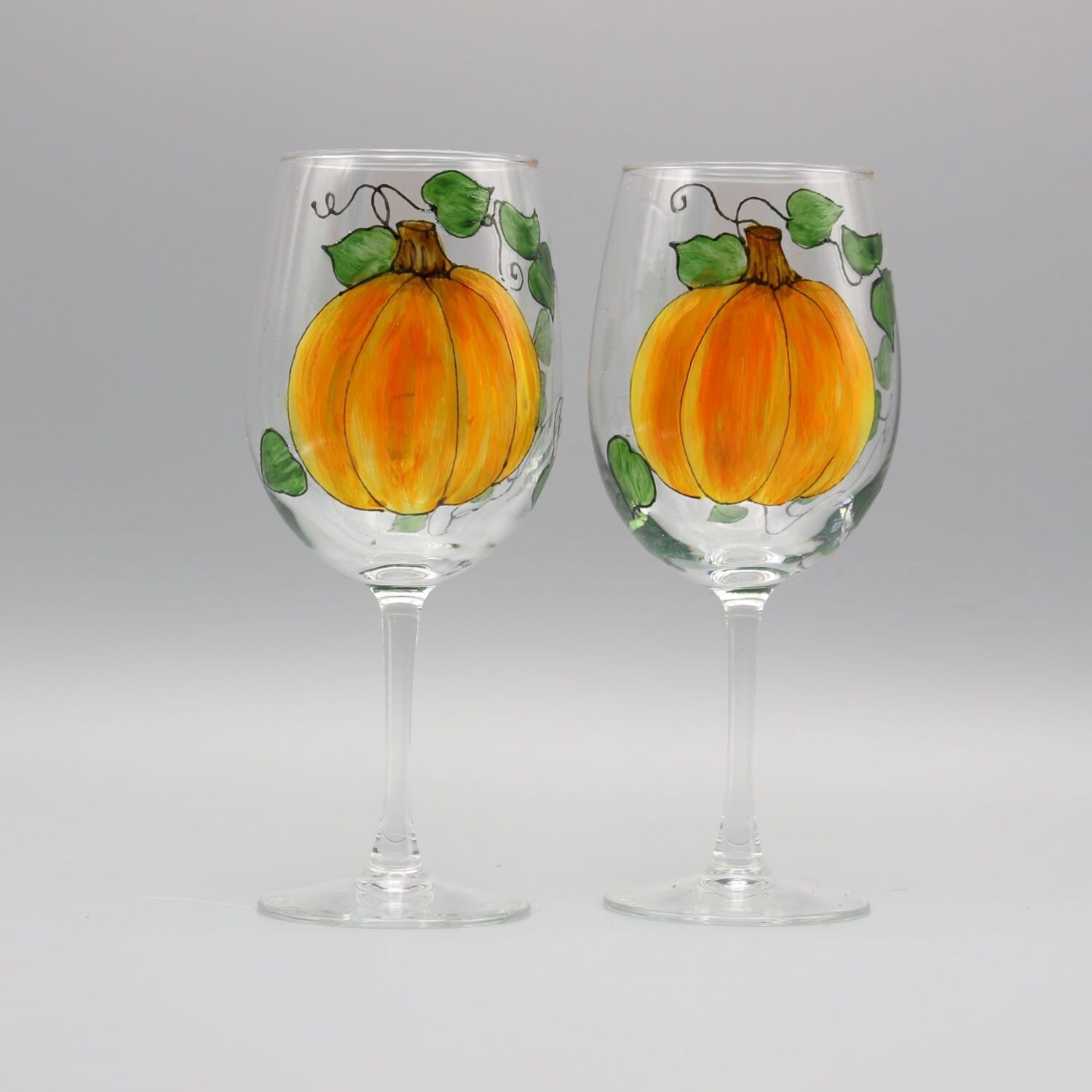 Emma K Designs 16 Ounce Glass Cup Pumpkins - The Websters