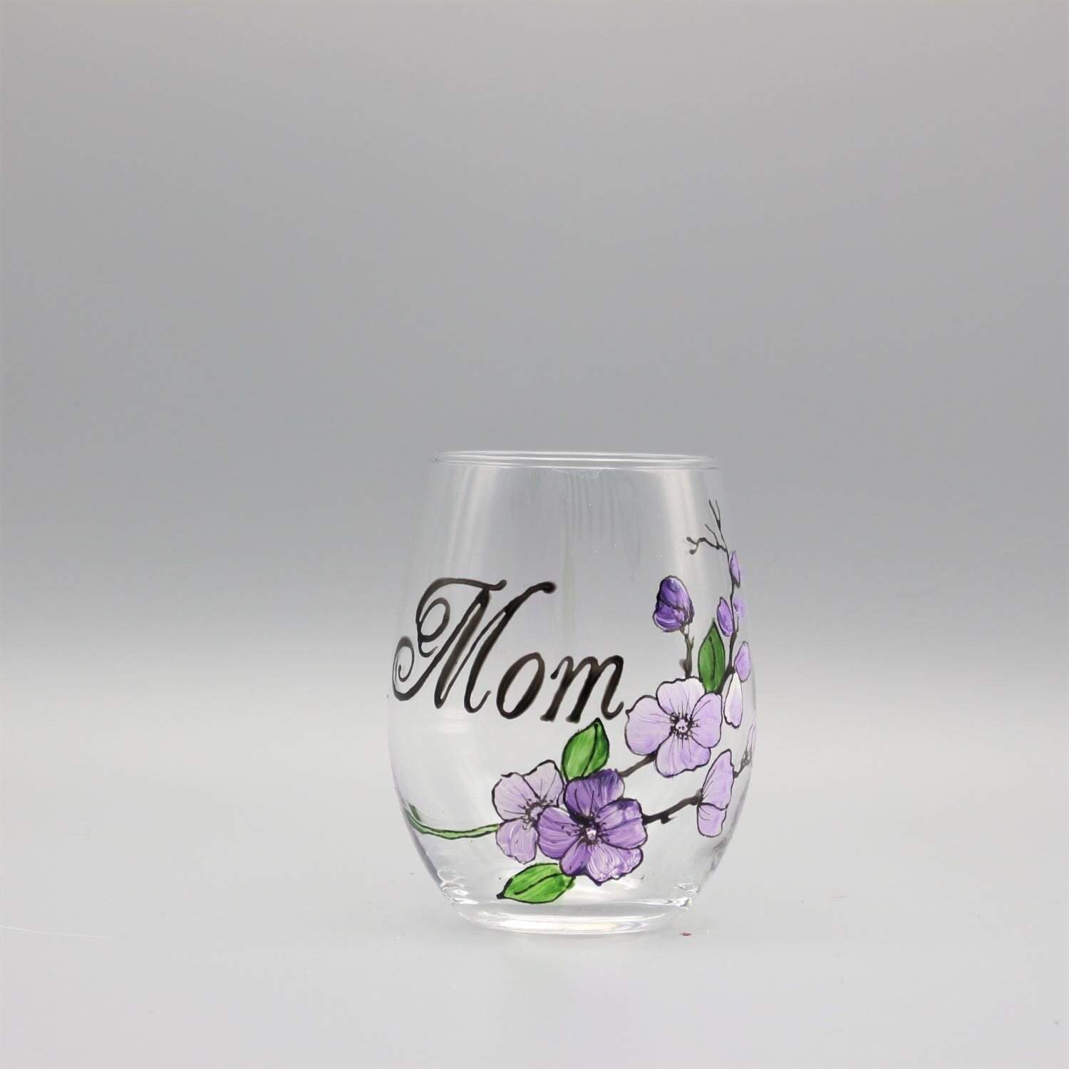 Artisanal Hand Painted Stemless - Gift for Mom, Friends
