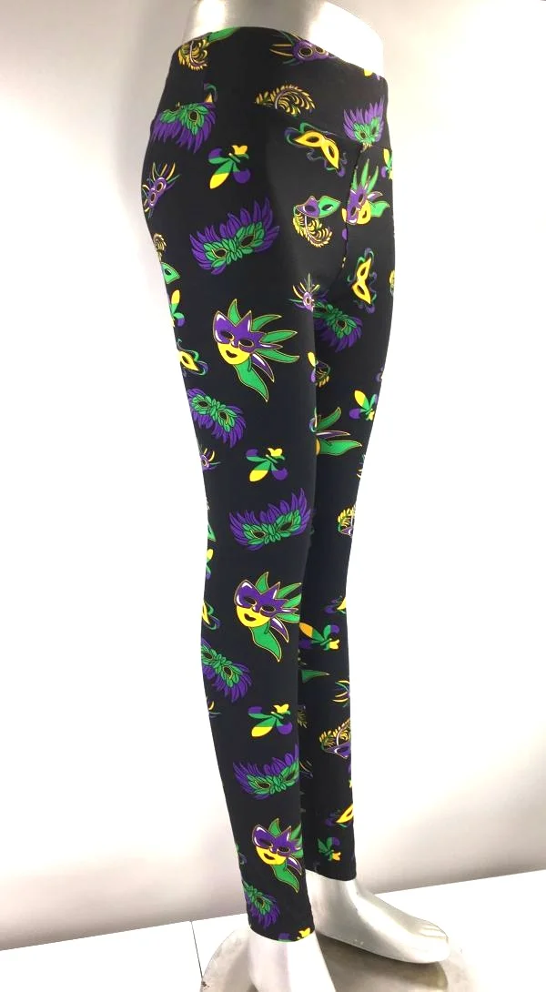mardi gras yoga pants